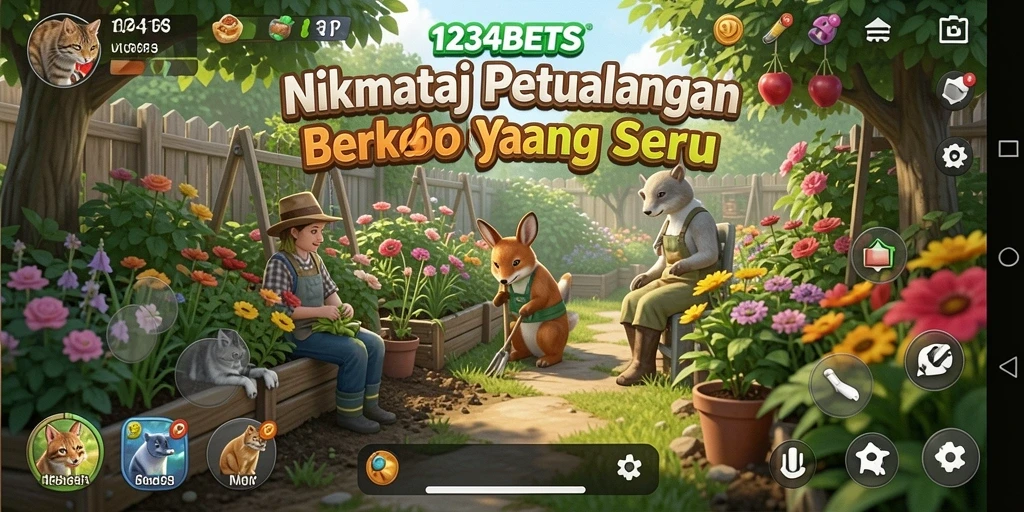 Tampilan menarik dari gameplay pertanian di 1234BETS.