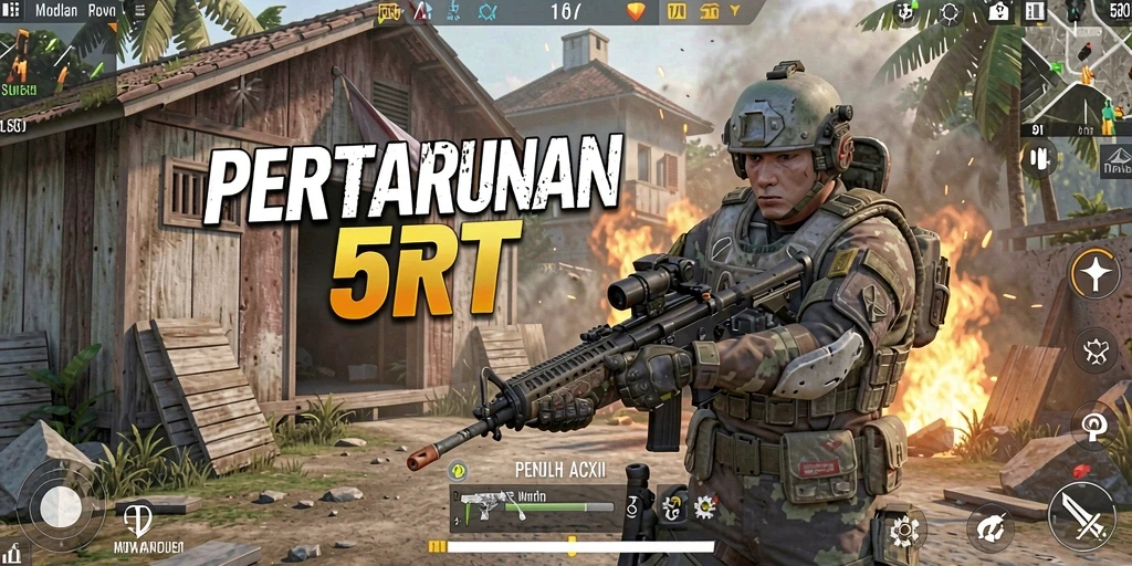 Gameplay seru di 5RT dengan aksi tembak-menembak yang menegangkan.