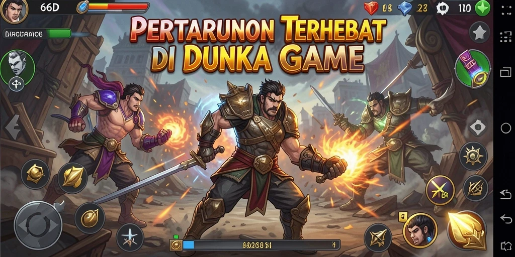 Screenshot gameplay 66D menampilkan aksi pertarungan yang seru dan karakter unik.