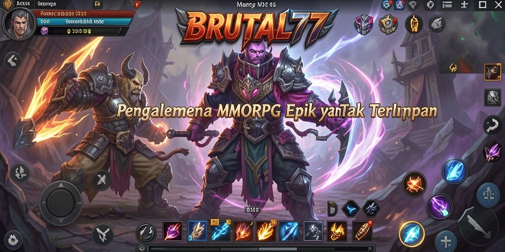 Tampilan gameplay epik dalam BRUTAL77 dengan pertempuran seru.