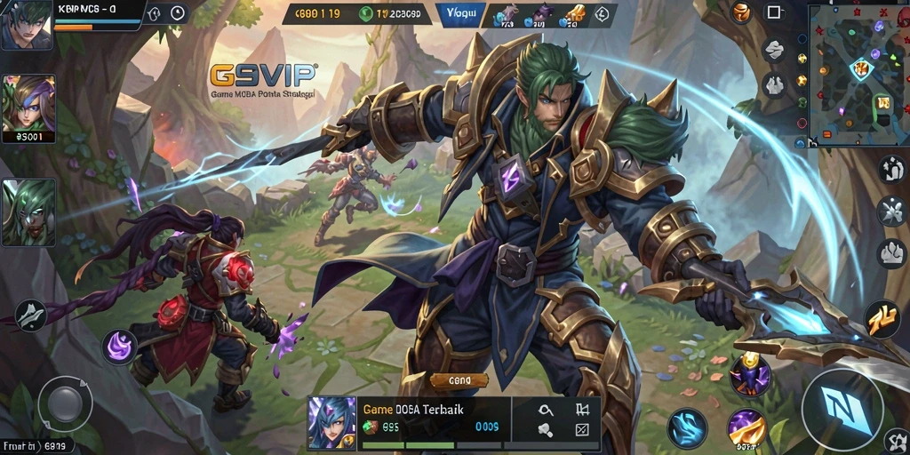 G9VIP menunjukkan gameplay seru di arena pertempuran MOBA.