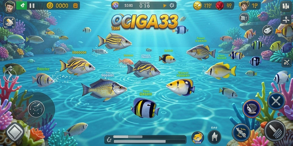 Screenshot gameplay menampilkan aksi Tembak Ikan yang seru di GIGA33.