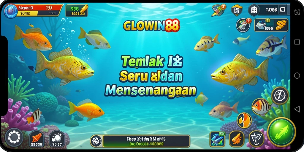 Tampilan gameplay menarik dalam GLOWIN88 yang menunjukkan aksi Tembak Ikan.