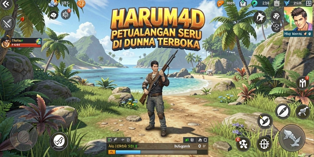 Gameplay HARUM4D yang menakjubkan dalam dunia terbuka.