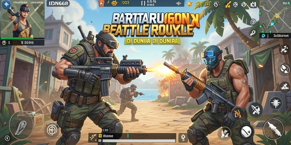 Gameplay intens dari IDN668 dalam pertempuran Battle Royale.