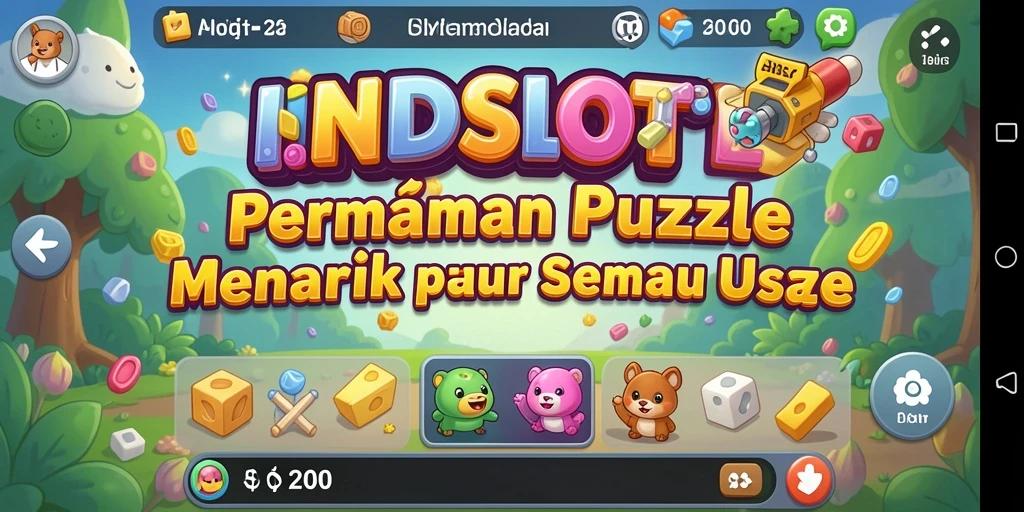 Screenshot permainan INDSLOT menampilkan gameplay puzzle yang menarik.