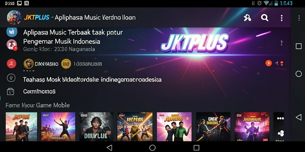 Tampilan antarmuka JKTPLUS dengan berbagai pilihan lagu yang menarik.
