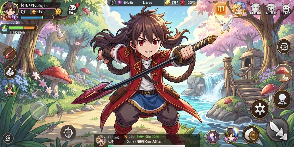Tampilan gameplay KAKRP yang penuh aksi dan warna.