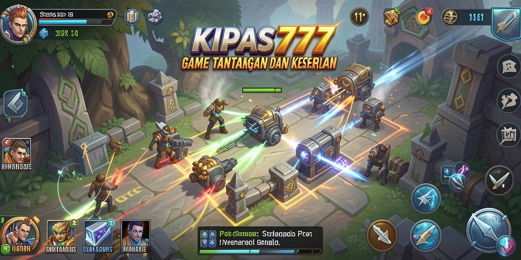 Tampilan gameplay KIPAS777 dengan pertempuran strategi yang intens.