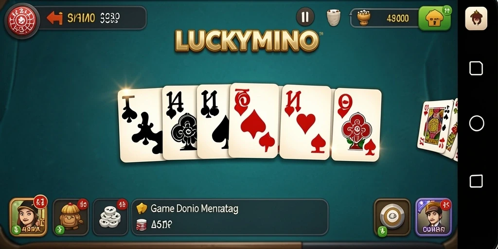 Tampilan gameplay Domino yang menarik dan seru di LUCKYMINO.