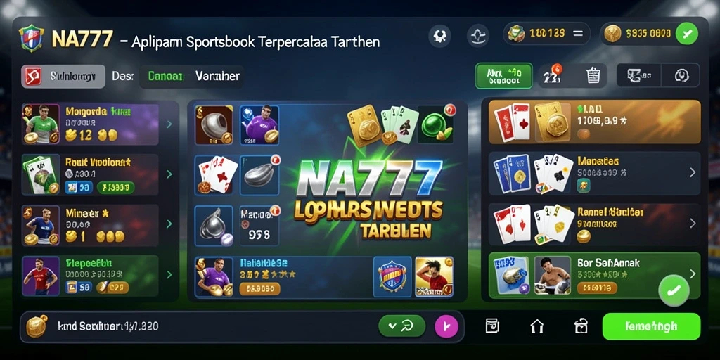 Tampilan antarmuka NA777 dengan berbagai pilihan taruhan olahraga.