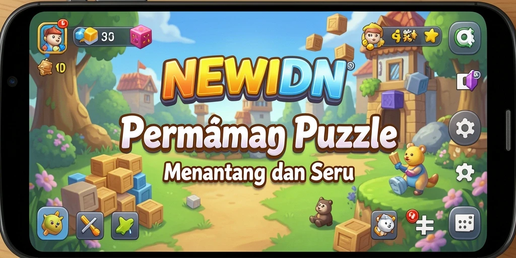 Tampilan seru gameplay Puzzle di NEWIDN yang menantang.