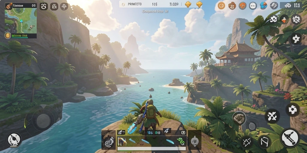 Screenshot tampilan gameplay PRIMATOTO dengan dunia yang luas.