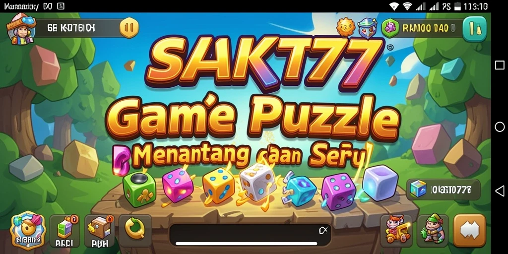 Screenshot utama SAKTI77 menampilkan gameplay Puzzle yang mendebarkan.
