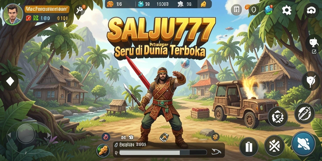 Screenshot SALJU777 menampilkan petualangan seru di dunia terbuka.