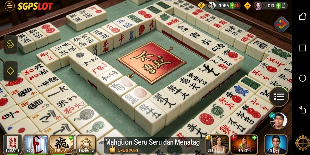Tampilan gameplay Mahjong yang seru dan menantang di SGPSLOT.