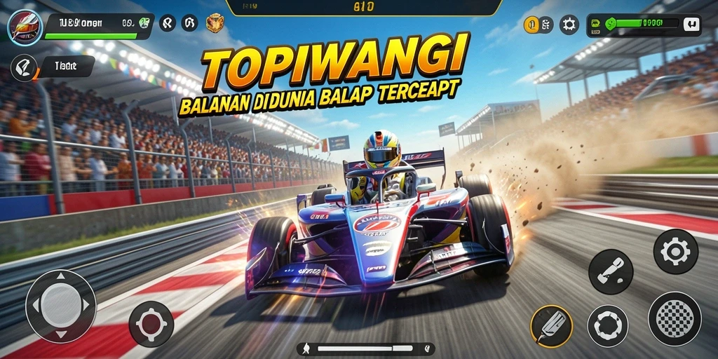 Screenshot menunjukkan serunya gameplay balapan di TOPIWANGI.