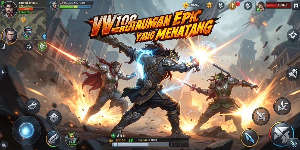 Tampilan gameplay menegangkan dengan karakter beraksi.