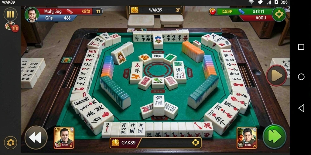 Tampilan gameplay seru WAK89 dengan ubin Mahjong yang menantang.