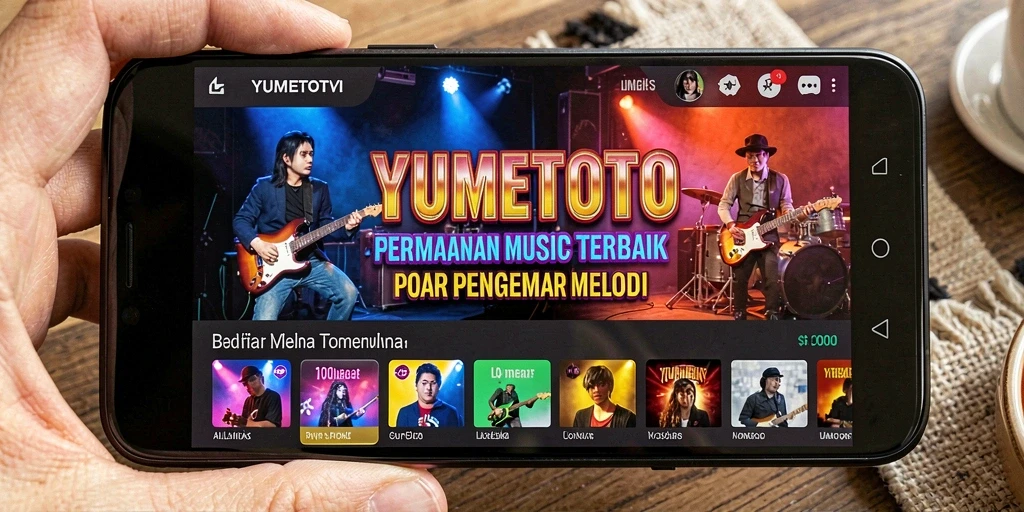Tampilan gameplay menarik dari YUMETOTO dengan berbagai pilihan lagu.